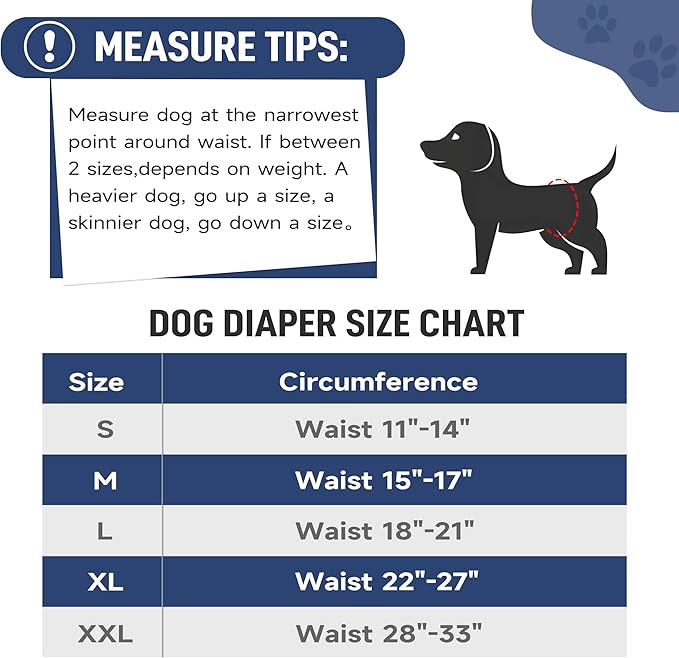 Male Dog Diapers, High Absorbing Dog Belly Bands for Male Dogs, Washable Reusable Dog Male Wraps(5 Pack)