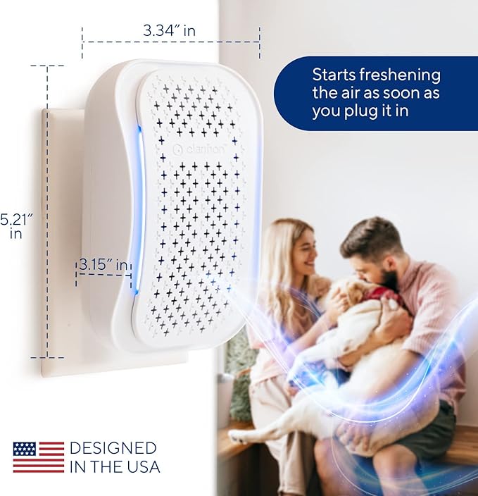 Clarifion - DSTx 2.0 Portable Air Purifier - Plug In Air Ionizer HEPA Air Filter