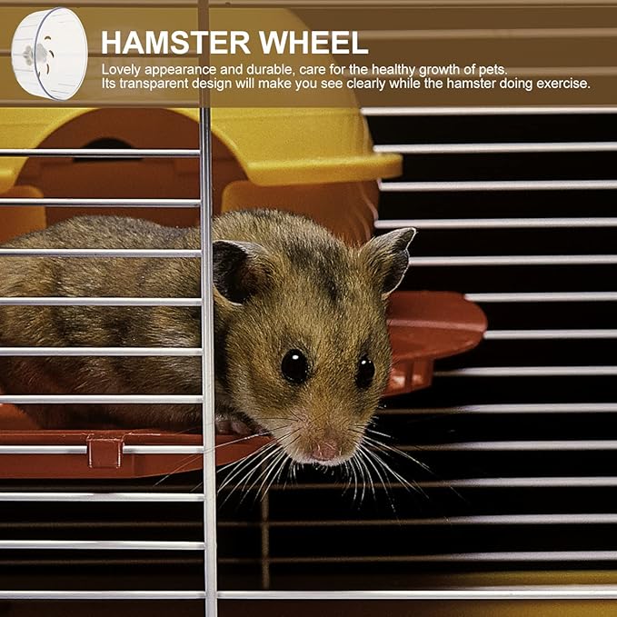 Hedgehog Wheel Hamster Exercise Wheel Running Ball Small Pet Activity Wheels Silent Toy Jogging Wheel Pet Cage Accessories for Gerbils Mice Guinea Pig Rat Transparent 12 Inch Hamster Wheel
