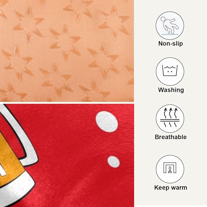 Pet Bed Christmas Beer Mugs Deer Dog Bed Mat Absorbing Non Slip Pad Pet Sleeping Mat for Small, Medium, and Large Dogs Puppy Cat 36 in x 24 in