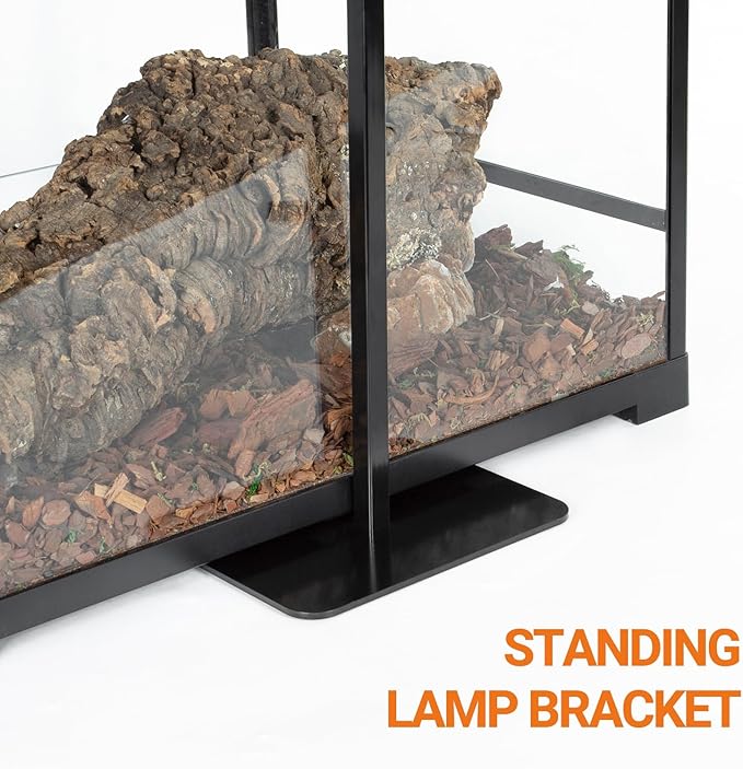 Oiibo Reptile Dual Lamp Stand, Floor Light Holder with Adjustable Heigh Bracket Metal Support for Reptile & Amphibian Terrarium Tank Vivarium Cage