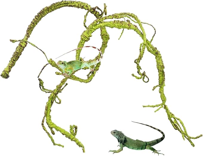 BNOSDM Reptile Jungle Vines Flexible Bend-A-Branch, 3.6Ft Reptile Climbing Branches, Chameleon Flexible Vine Decor,Terrarium Plants Decoration Accessories for Lizard Gecko Frog Snake