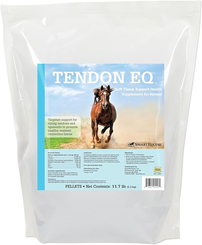 Tendon EQ Pellets | Horse Muscle and Ligament Supplement for Horses | Encourages Resilient Tendons | Includes Glycine, Copper, Zinc, and More | 11.7 lb Bag