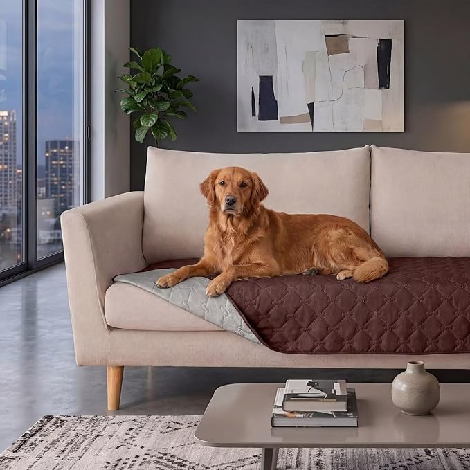 Waterproof Dog Bed Cover Pet Blanket Sofa Pet Bed Mat,Leak Proof Washable Incontinence Mattress Protectors,Suitable for People Who Cannot Take Care of Themselves,52x82 Inch Coffee