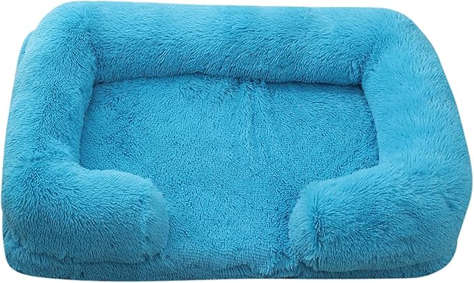 Dog Beds Large Sized dog Orthopedic, Sofa Dog Bed with Waterproof Lining and Nonskid Bottom, Rectangle Washable Dog Bed for Medium Small Dogs and Cats Comfortable ( Color : Blue , Size : 43 x 27" )