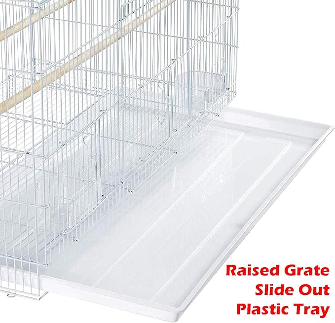 Mcage Lot of Breeding Bird Flight Cages for Canary Parakeet Aviaries Budgies Lovebird Finch (Large 30" White)