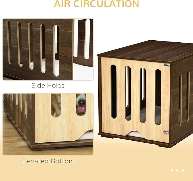 Dog Crate Furniture End Table with Removable Door, Dogs Cage House Kennel Indoor Bed with Safety Lock for Small Medium Dogs,Brown