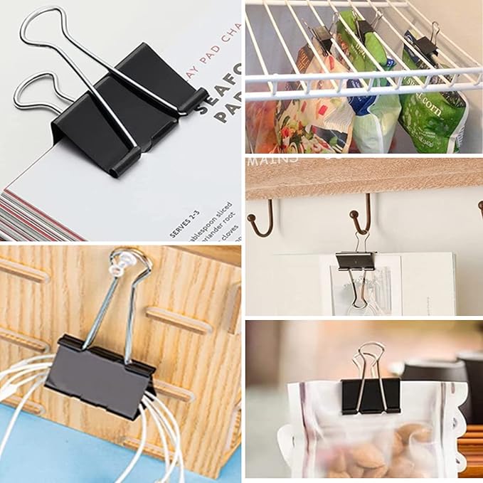 Extra Large Binder Clips 2.4 Inch (36 Pack), Upgrade Giant Binder Clips Big Paper Clips Clamps for Office and Home Supplies, Black by Aellabus