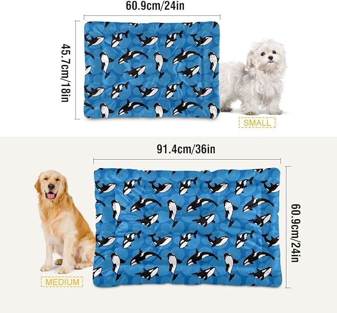 Orca Killer Whale Pet Bed Cute Dog Bed Mat Absorbing Non Slip Pad Pet Sleeping Mat for Small, Medium, and Large Dogs Puppy Cat 24 in x 18 in