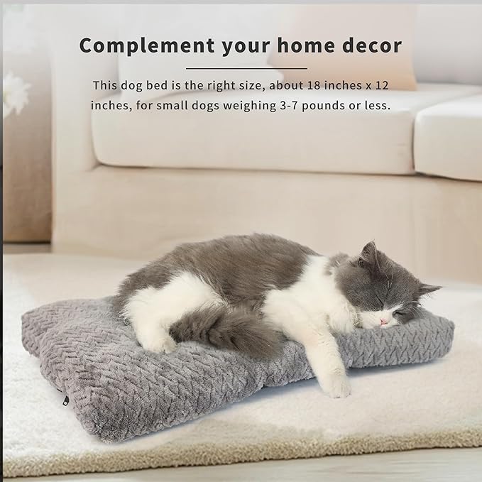 Dog Bed for Small Dogs Washable Dog Crate Bed for Dog Cages 18 inch Small Dog Bed Anti-Slip Waterproof Mute Base Warming Cozy Soft Pet Pupp, Dog Pillows for Small Dogs Tire Printing Dark Grey