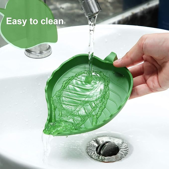 Boao 2 Pieces Leaf Reptile Food Water Bowl Plate Turtle Feeding Dishes for Tortoise Corn Snake Crawl Pet Bearded Dragon, Lizards, Gecko Drinking and Eating, 2 Sizes(Null)