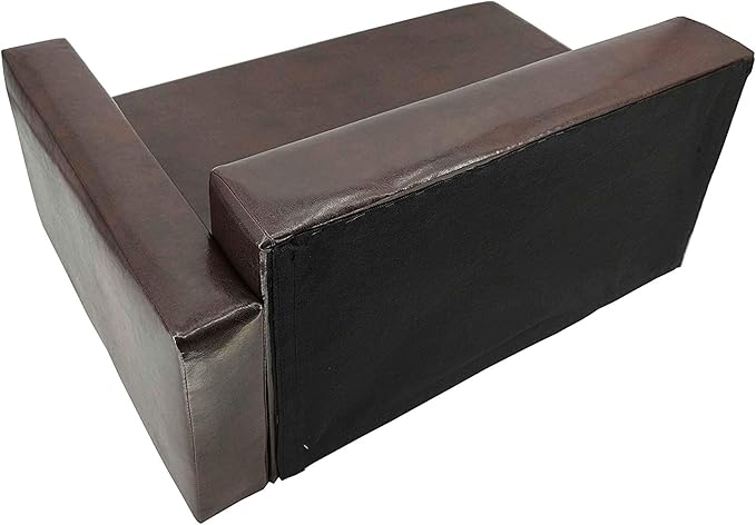 FixtureDisplays Dog Sofa Bed Brown Synthetic Leather Recliner Lounge Chair Couch Seat 30x20x13-27x16 Great for Smaller Dogs Parts Nested. Peel Black Liners to find Smaller Parts. 10058-NPF