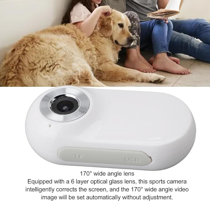 Zopsc Cat Camera Collar with Phone App, HD 1080P Mini Sport Cam with 170° Wide Angle, 0.96 Inch Body Camera for Pet Supplies/Stuff,Outdoor/Inoor