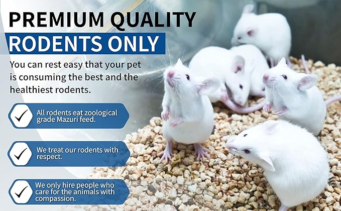 MiceDirect EST. 2003 30 Frozen Rat Combo Pack 15 Rat Fuzzies and 15 Pup Feeders Snake Food for Baby Ball Pythons and Boas (2-3.5 in)(435 Grams Min)