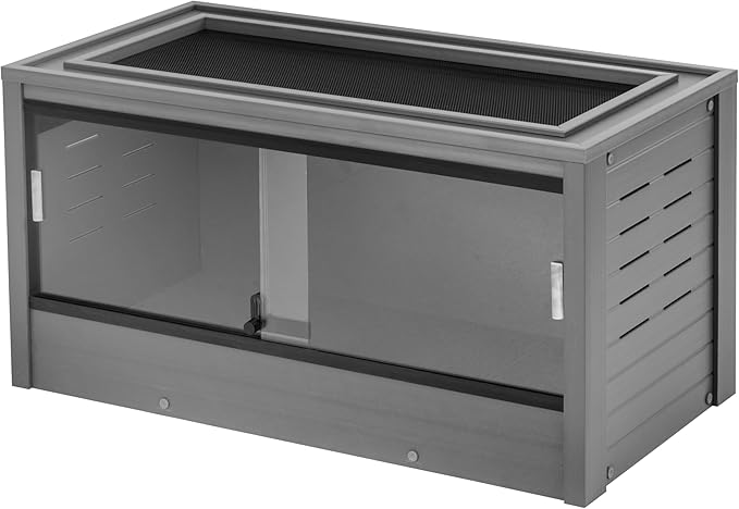 New Age Pet ECOFLEX Medium Reptile Enclosure with Matching Cabinet Stand Set in Grey
