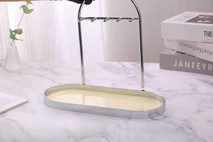 Shinpuru Metal Jewelry Organizer Stand & Key Holder Tray