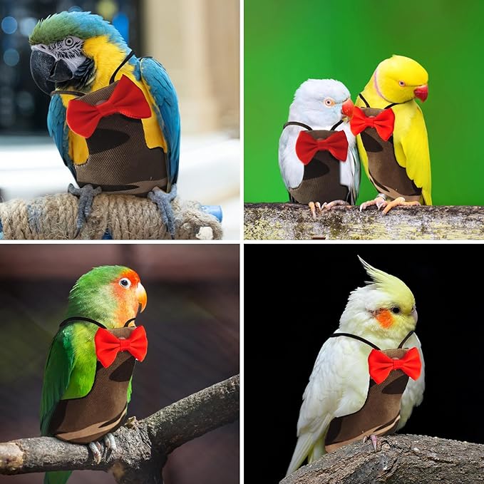 Bird Diaper Washable Reusable Parrot Flight Suit Nappies Protective Breathable Parrot Nappy Clothes for Parakeet, Macaw, Budgie, Canary, Cockatiel (Camouflage, Medium)