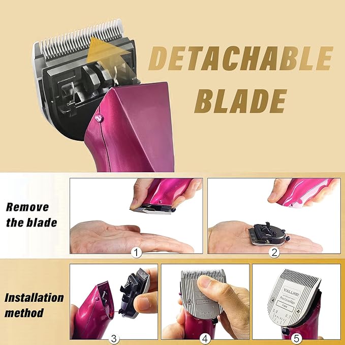 [3-Pack Professional Animal Clipper Blade Compatible with Wahl Arco, Bravura, Chromado, Creativa, Figura, Motion & SuperGroom; Dog, Cat, Horse & Pet Grooming, Detachable & Adjustable