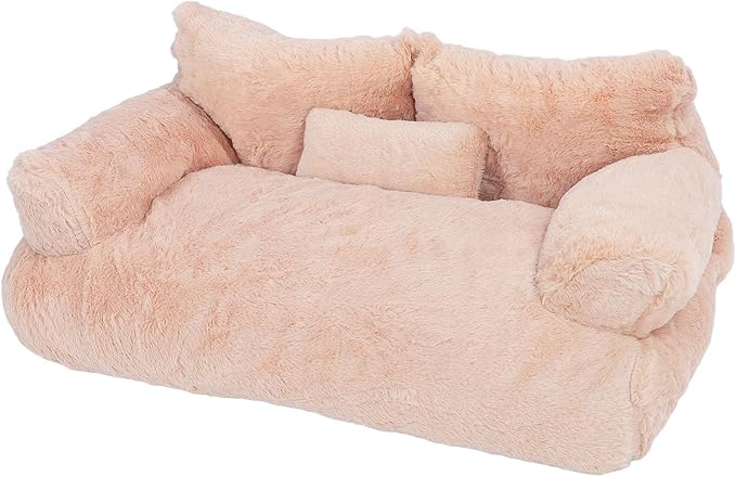 Pet Sofa Bed, Cat and Dog Couch Bed with Removable Washable Cover, Soft Plush Warm Pet Furniture with Anti Skid Bottom for Indoor Cats and Small Dogs (XL)