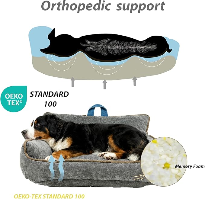 Medium Bed Dog,Calming Dog Bed,Dog Bed Medium Size Dog,Waterproof,M(23.5"x15.5"x13.5")