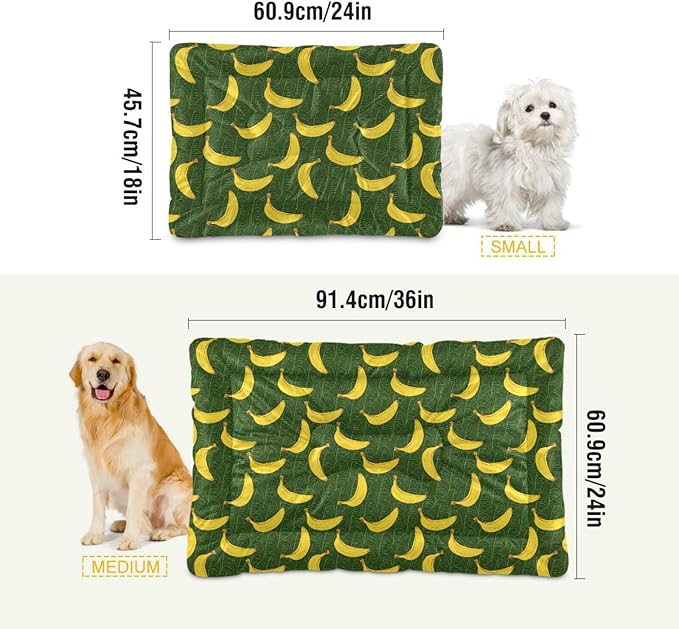 Pet Bed Banana Fruit Dog Bed Mat Absorbing Non Slip Pad Pet Sleeping Mat for Small, Medium, and Large Dogs Puppy Cat 36 in x 24 in