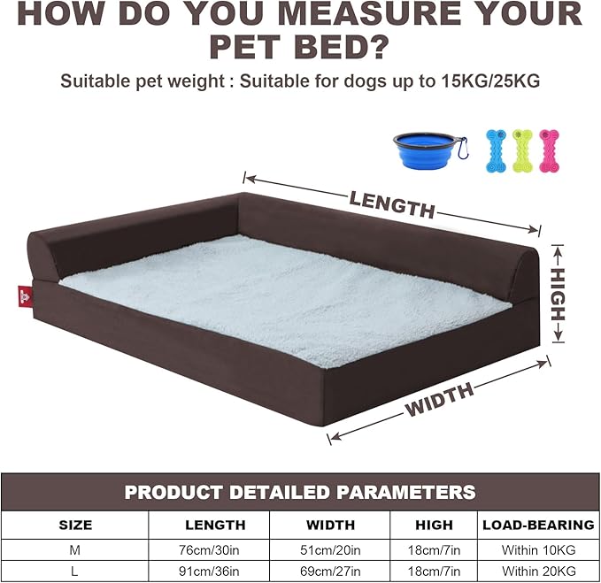 Orthopedic Dog Bed,Washable Comfortable Pet Beds with Removable Cushion&Nonskid Bottom,Sofa Couch Dog Bed Pillow Ultra Plush Mattress Pet Bed for Dogs Cats