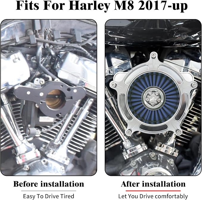 HDBUBALUS Motorcycle Air Filter Air Cleaner Intake System Cleaner Fit