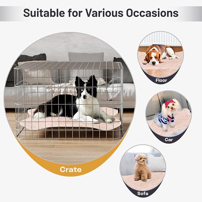 Dog Bed Mat, Soft Foam Dog Crate Pad for Small Medium Dogs, Stylish Bone-Shaped, Anti Slip & Washable Pet Floor Mat Puppy Bed for Crates, Kennel