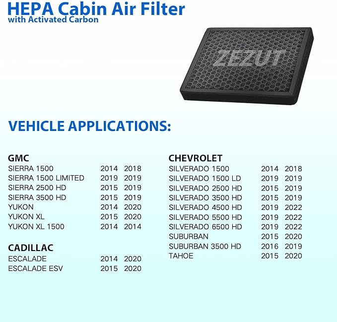 CF11809 Cabin Air Filter for 2014-2020 Cadillac Escalade, 2014-2018 Chevy