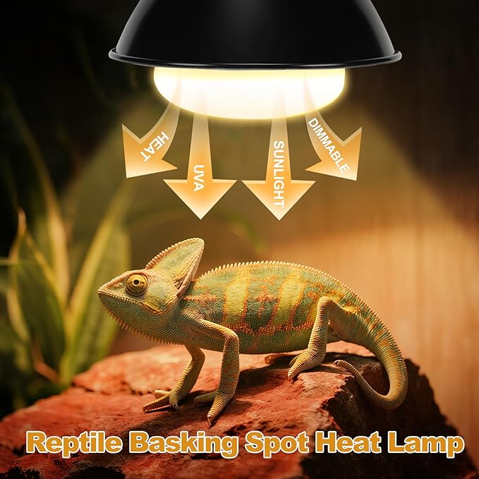 2Pack Reptile Heat Lamp, 150W Reptile Heat Emitter Basking Spot Light, UVA Daylight Heat Lamp Bulbs for Chickens Coop Reptiles Pets Brooder Use