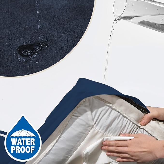Comfort Expression Orthopedic Dog Bed for Large Dogs 38x25 Inch, Waterproof Supportive Egg Crate Foam Large Pet Bed with Removable Bolsters, Dog Couch with Washable Cover & Non-Slip Bottom, Navy Blue