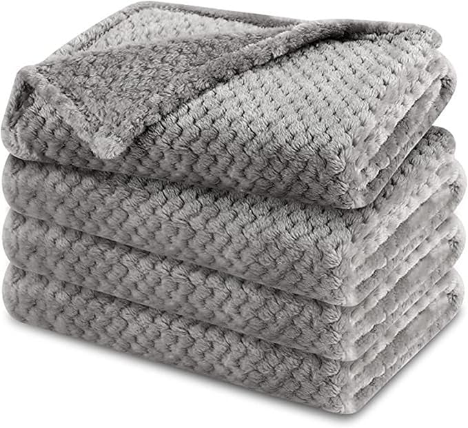 Pet Blanket Warm Soft Dog Blankets Washable Cat Throw Blankets Sofa Bed Couch Furniture Protector Cover for Small Medium Large Dogs Cats, Grey, 63" x 79"