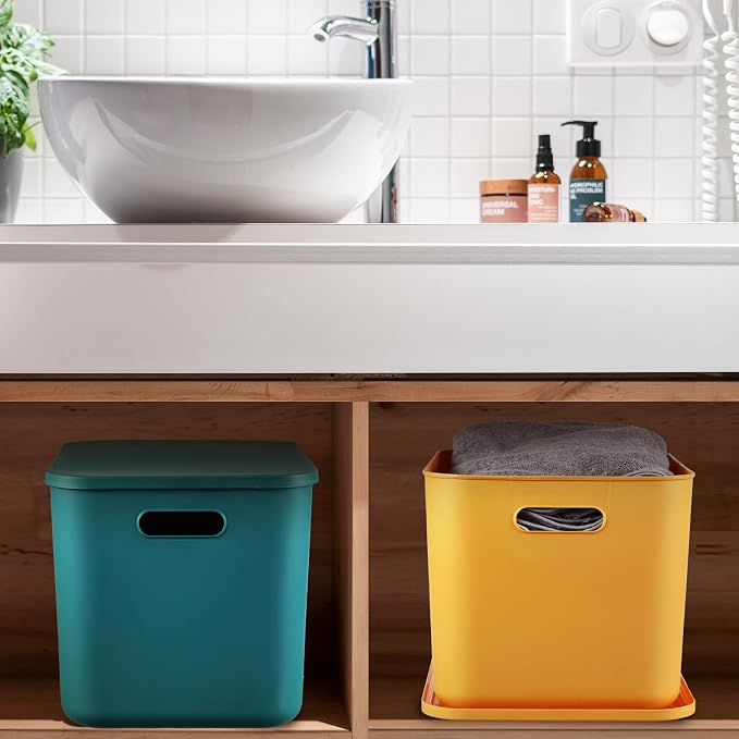 Hoolerry 8 Pieces Colorful Storage Bins