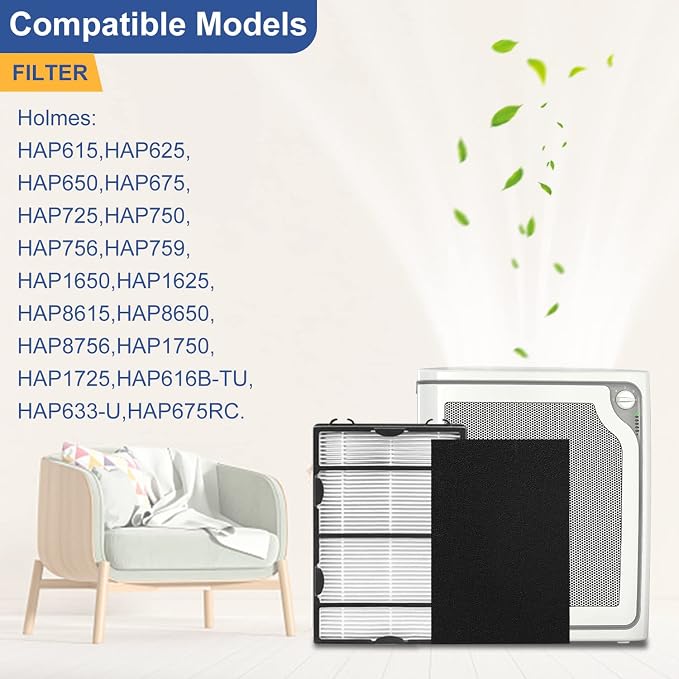 HAPF600 Filter Replacement for Holmes HAPF600 Air Puri-fier, 4 Filter + Carbon