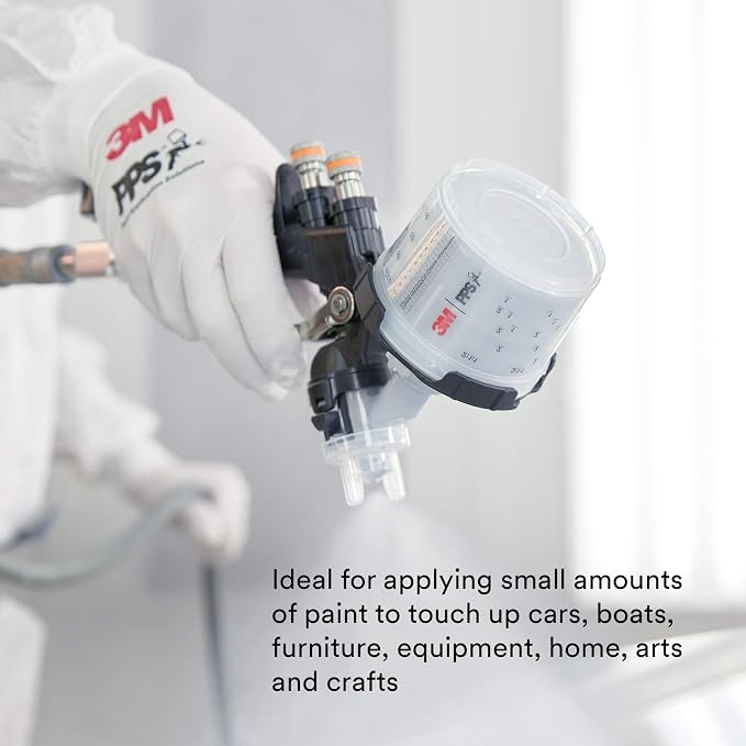 3M PPS 2.0 Spray Gun Cup, Lids and Liners Kit, 3 Ounces, 200-Micron Filter