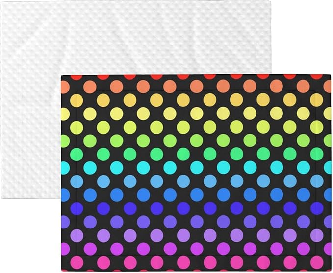Reversible Pet Blanket for Easy Cleaning Maintenance, Colorful Rainbow Polka Dots, Double Sided Plush Dot Design Means Double Use Between Washes for Convenience