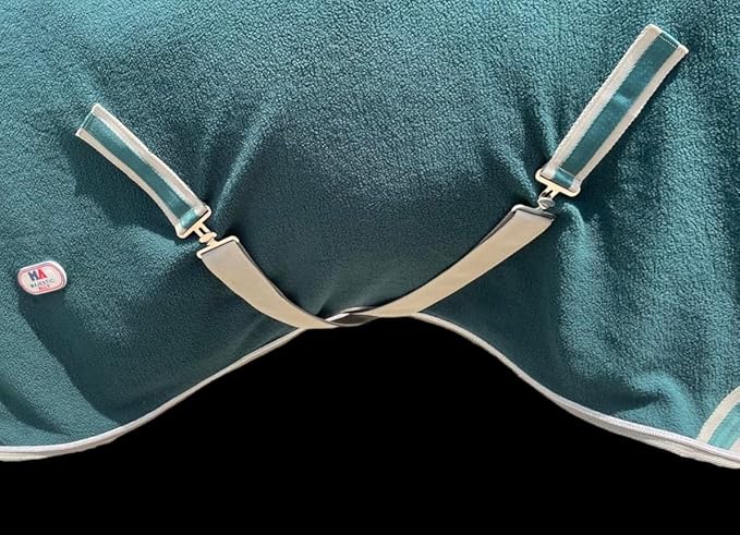 Majestic Ally Anti Pill Fleece Horse Blanket/Sheet with Silver Braided Rope (Hunter Green, 80)