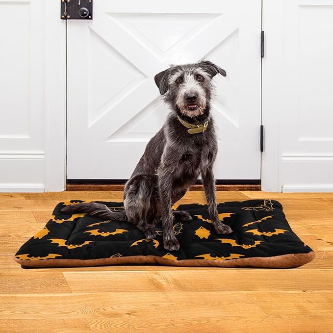 Pet Bed Halloween Bats Dog Bed Mat Absorbing Non Slip Pad Pet Sleeping Mat for Small, Medium, and Large Dogs Puppy Cat 36 in x 24 in