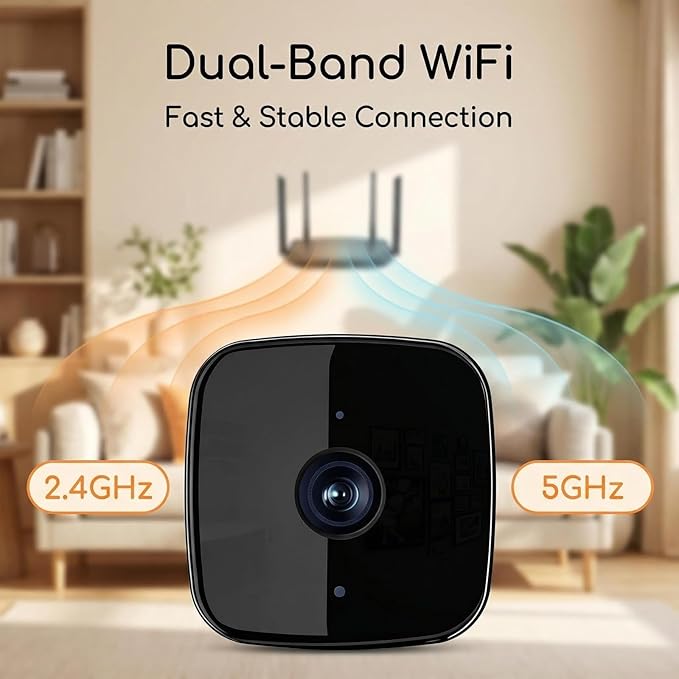 Smart 2K Window Security with Peel-and-Stick Installation, Bluetooth, AI Color Night Vision, 24/7 Continuous Recording for Home Security&Pet Monitoring&Driveway Surveillance (USB 32GB)