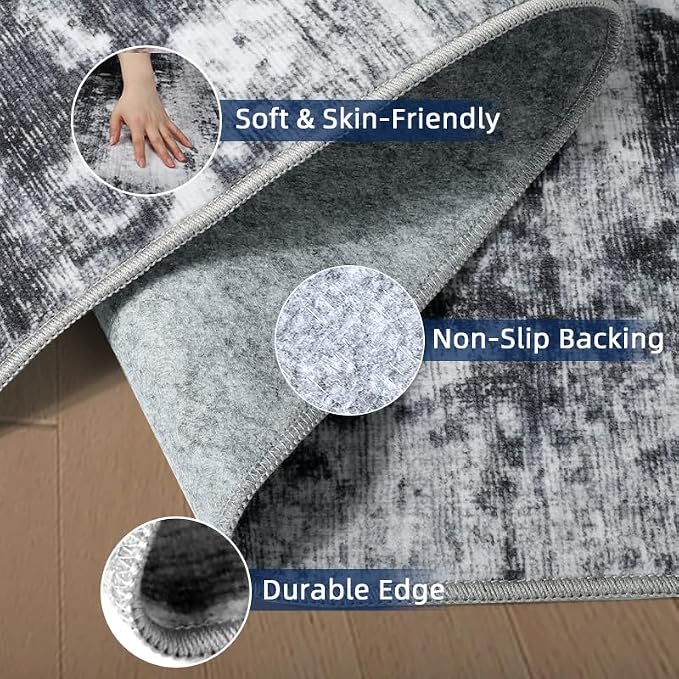 Washable Runners for Hallway 2x6 Runner Rug, Ultra-Thin Kitchen Runner Rugs