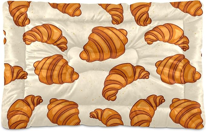 Pet Bed Crunchy Croissants Dog Bed Mat Absorbing Non Slip Pad Pet Sleeping Mat for Small, Medium, and Large Dogs Puppy Cat 36 in x 24 in