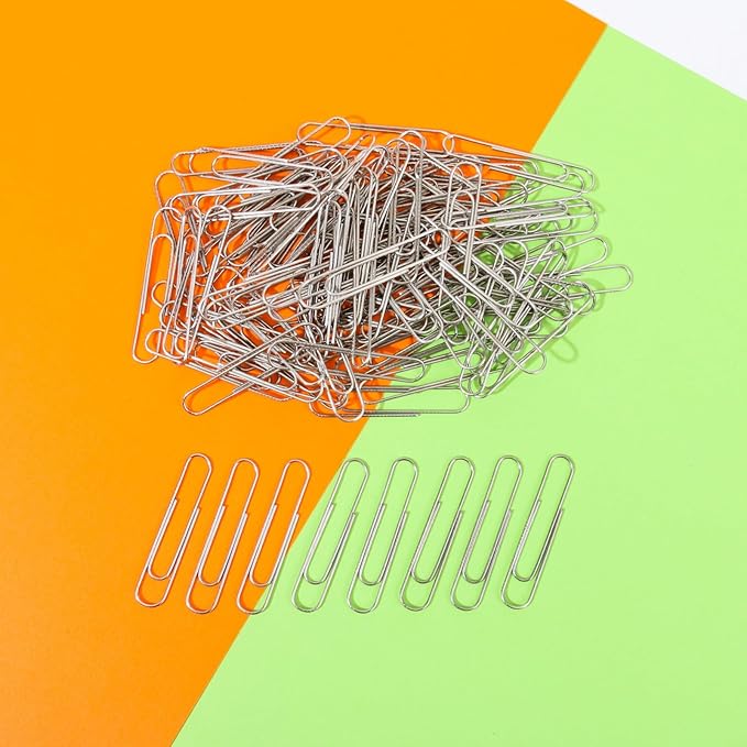 Medium Paper Clips - 1000 Pieces (10 Boxes of 100 Each) - Silver Standard Size 1.25IN - Office & School