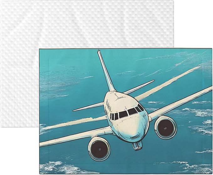 Waterproof Dog Blanket Soft Pet Blanket for Puppy Cat, Fleece Cat Throw Blankets for Furniture Bed Couch Sofa Reversible - Comic Airplane Cockpit Illustration