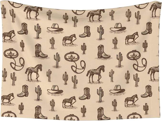 Waterproof Dog Blanket Soft Pet Blanket for Puppy Cat, Fleece Cat Throw Blankets for Furniture Bed Couch Sofa Reversible - Western Cowboy 1
