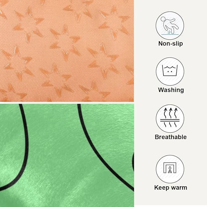Green Alien Cartoons Daisy Flower Pet Bed Cute Dog Bed Mat Absorbing Non Slip Pad Pet Sleeping Mat for Small, Medium, and Large Dogs Puppy Cat 24 in x 18 in