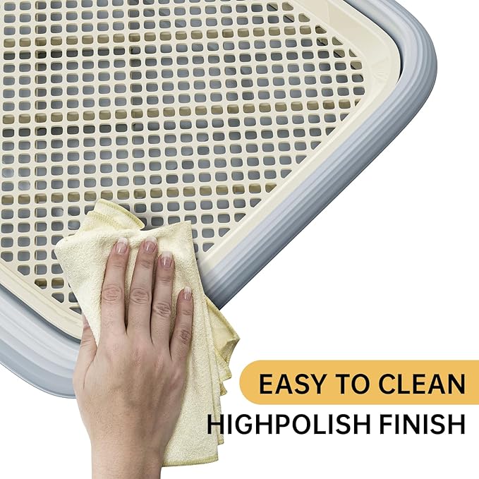 Dog Potty Tray, 23.6"x17.68" Indoor Pet Pee Pad Holder,Puppy Training Holder,Bathroom Dog Litter Box, Pet Toilet for Small and Medium Dogs,Housebreaking Supplies, Pet Products(Gray)