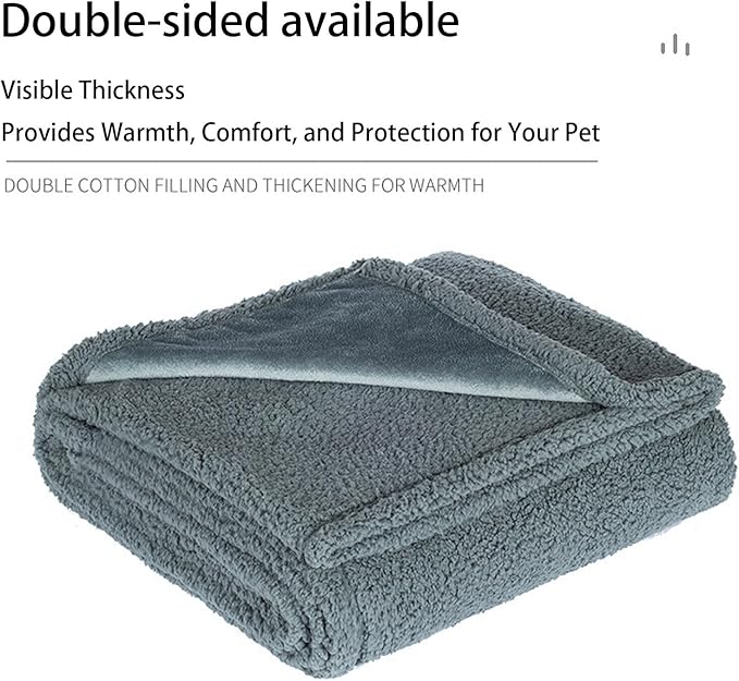 Waterproof Pet Blanket, Lovers Blanket Reversible Plush Sherpa Fleece Furniture Protector for Sofa, Bed & Couch, Liquid & Pee Proof Dog Blanket Cover for Dogs Cats Lovers Couples (Beige, XS(20"x28"))