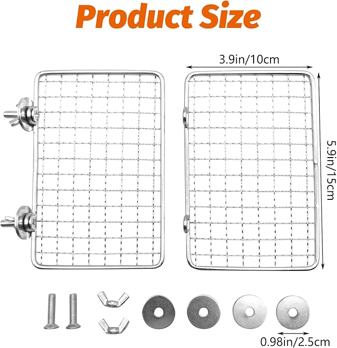 BNOSDM Bird Perch Platform 2 Pcs Stainless Steel Grid Parrot Perches Stand Shelf Parrots Platform Perch Small Birds Cage Accessories for Parakeets, Budgies, Conures, Cockatiels, Lovebirds (S)