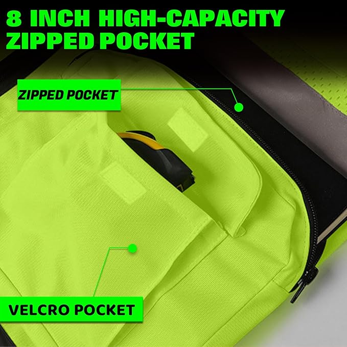 BeautyWill Custom Logo 10 Pack Safety Vest Mesh High Visibility Reflective Vest Customized Logo Utility Zipped Pockets Construction Workwear （Yellow,4XL）