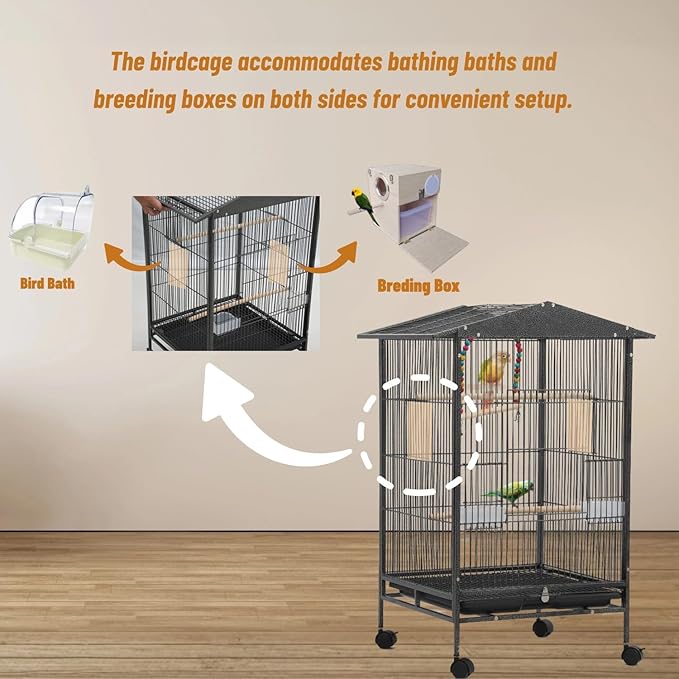 Parakeet Cage,Birdcage,Large Bird Cage Covers for Night,Parakeet Toys,Parrot Cage Accessories, for Finch,Cockatiels,Conure Bird,Budgie,Pigeon,Canary,Lovebird,Small Quaker Parrot